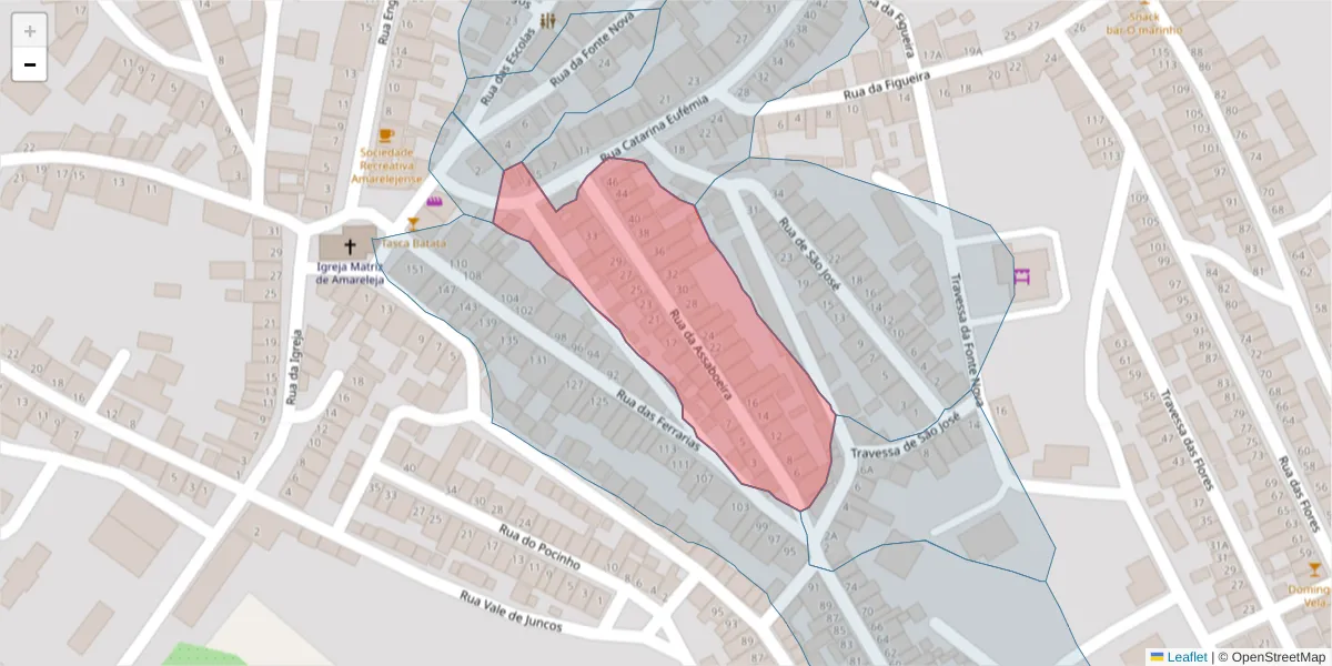 Mapa detalhado do código postal 7885-028 com limites, códigos postais vizinhos e agências dos correios