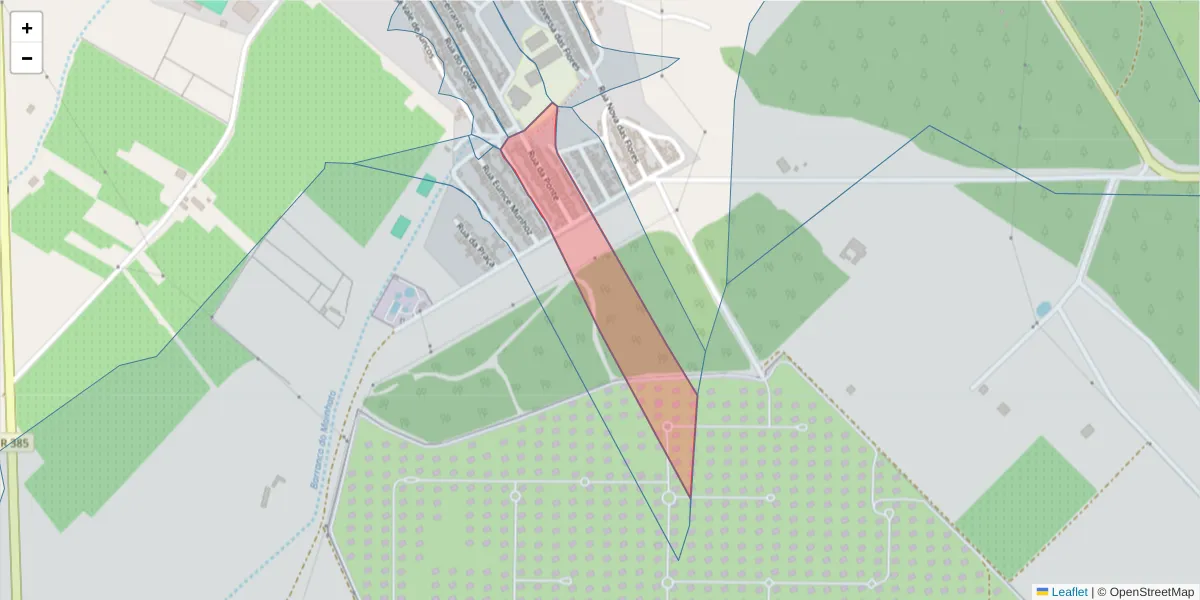 Mapa detalhado do código postal 7885-037 com limites, códigos postais vizinhos e agências dos correios