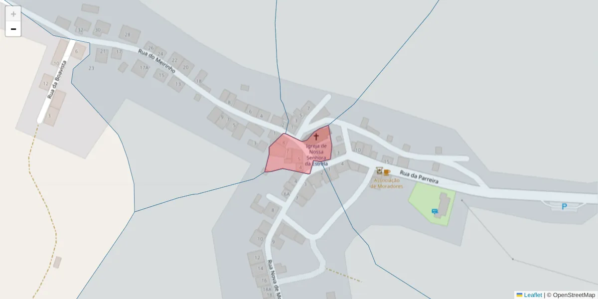 Mapa detalhado do código postal 7885-251 com limites, códigos postais vizinhos e agências dos correios