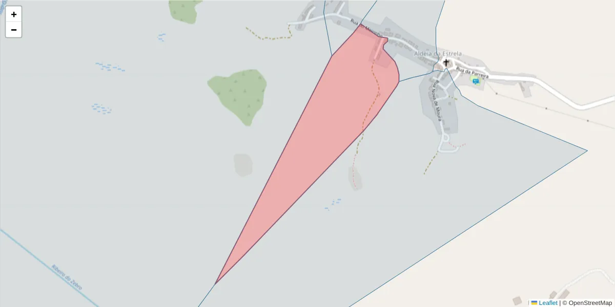 Mapa detalhado do código postal 7885-254 com limites, códigos postais vizinhos e agências dos correios
