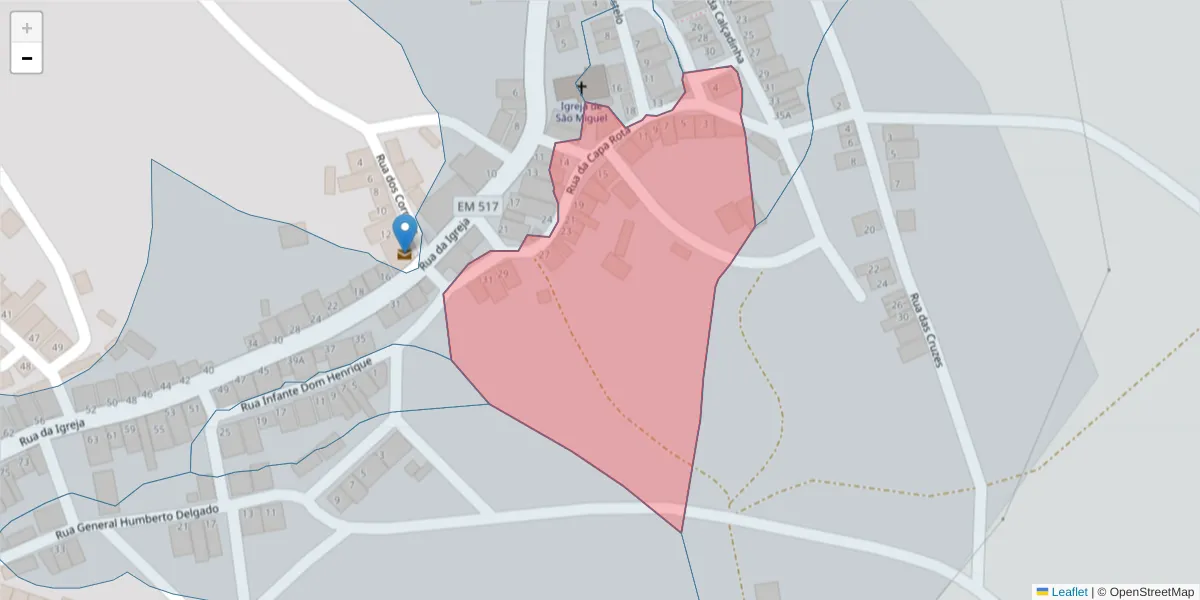 Mapa detalhado do código postal 7885-256 com limites, códigos postais vizinhos e agências dos correios