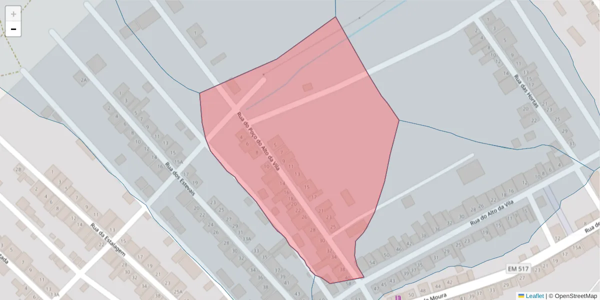 Mapa detalhado do código postal 7885-270 com limites, códigos postais vizinhos e agências dos correios