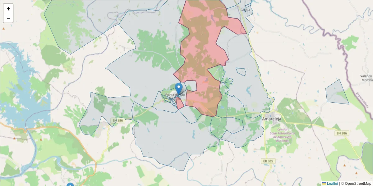 Mapa detalhado do código postal 7885-276 com limites, códigos postais vizinhos e agências dos correios
