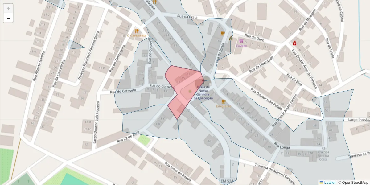 Mapa detalhado do código postal 7900-019 com limites, códigos postais vizinhos e agências dos correios