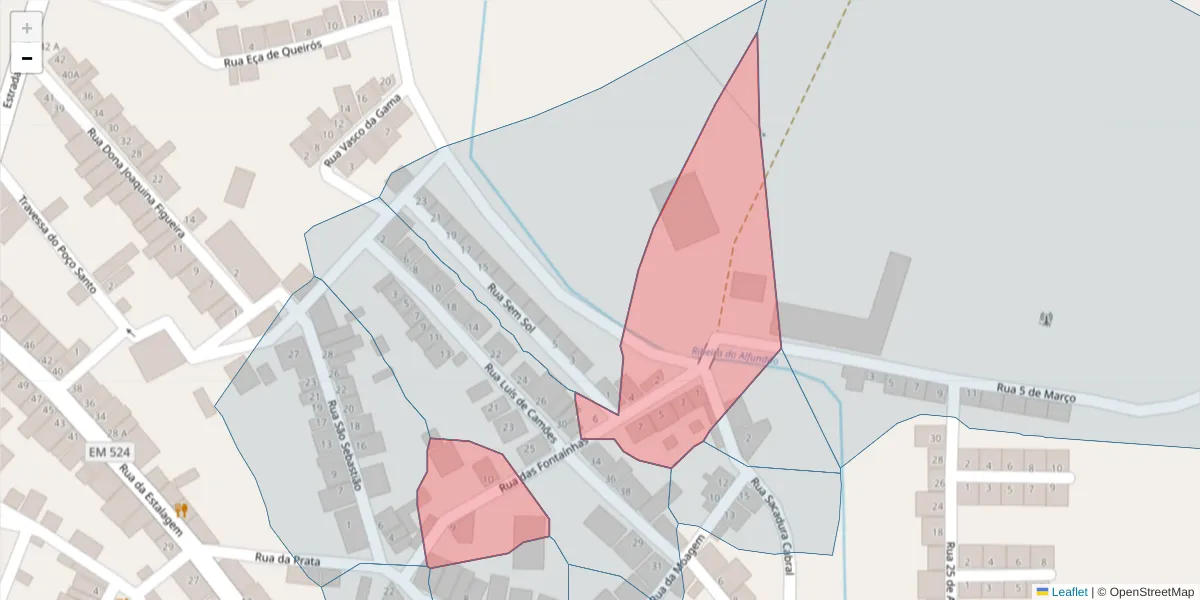 Mapa detalhado do código postal 7900-038 com limites, códigos postais vizinhos e agências dos correios
