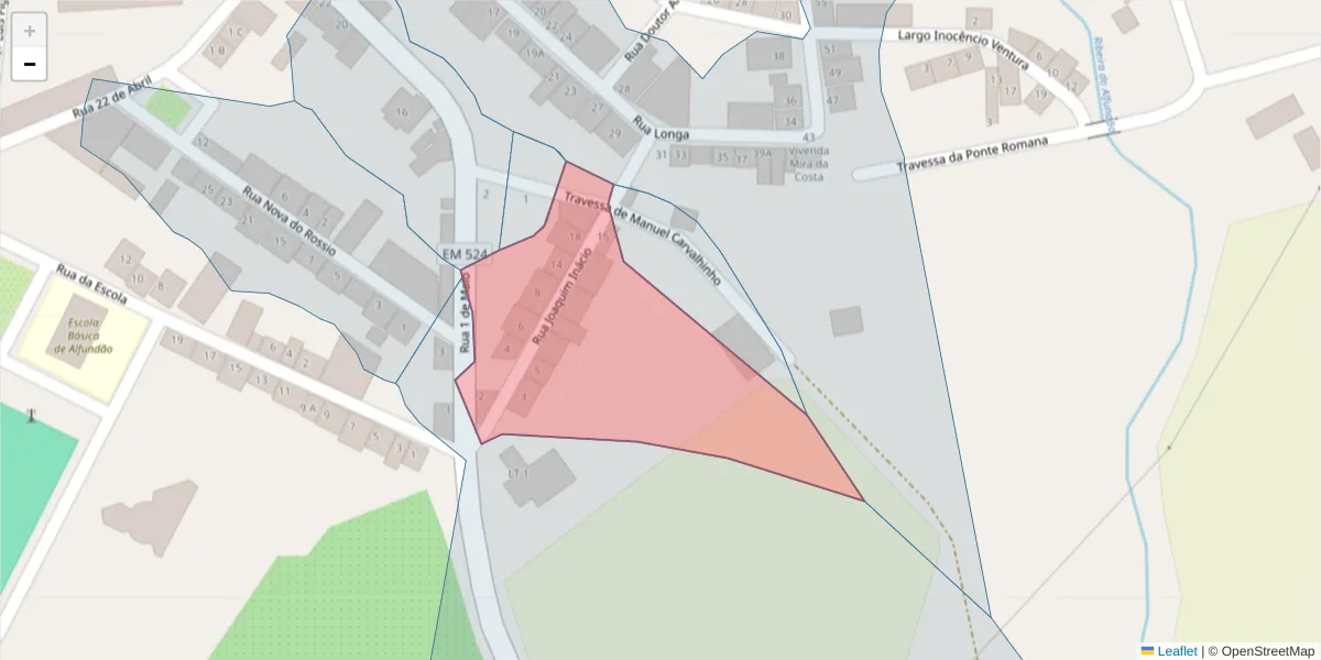 Mapa detalhado do código postal 7900-051 com limites, códigos postais vizinhos e agências dos correios