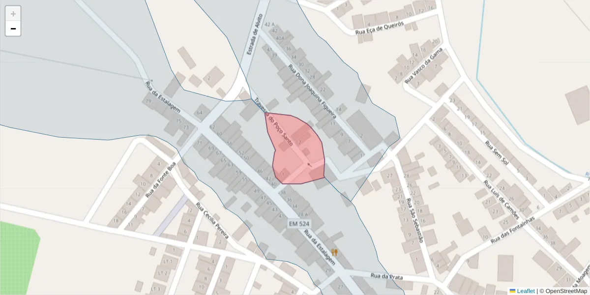 Mapa detalhado do código postal 7900-060 com limites, códigos postais vizinhos e agências dos correios