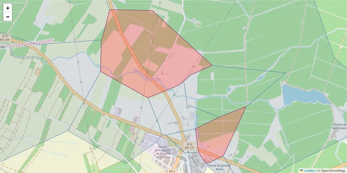 Mapa detalhado do código postal 7900-190 com limites, códigos postais vizinhos e agências dos correios
