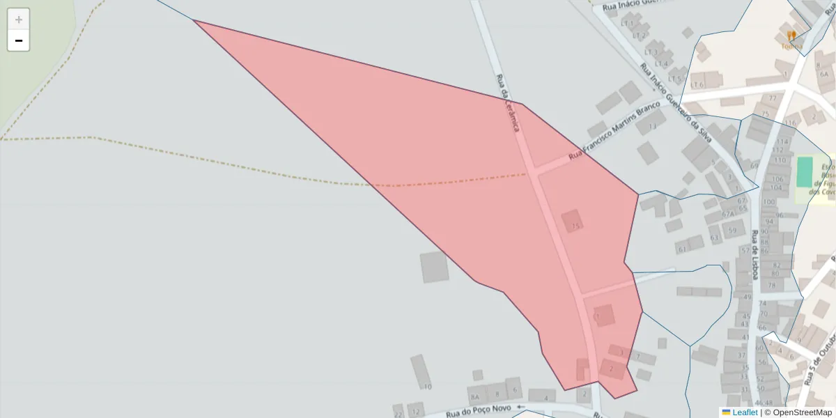 Mapa detalhado do código postal 7900-247 com limites, códigos postais vizinhos e agências dos correios