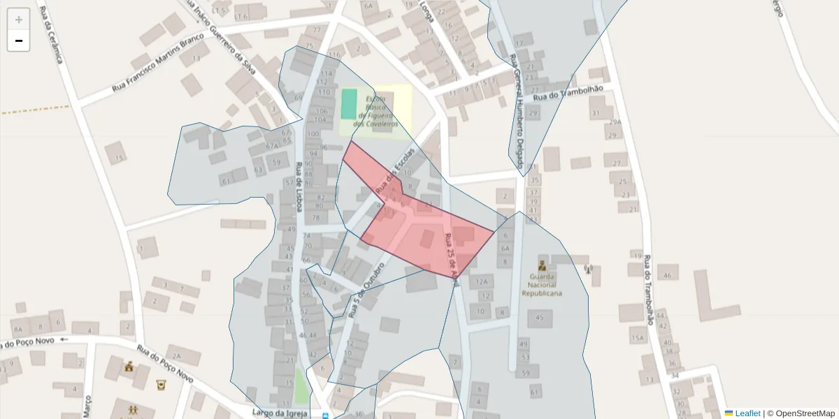 Mapa detalhado do código postal 7900-268 com limites, códigos postais vizinhos e agências dos correios