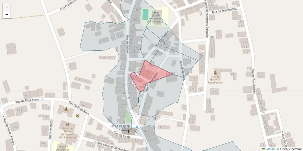 Mapa detalhado do código postal 7900-270 com limites, códigos postais vizinhos e agências dos correios