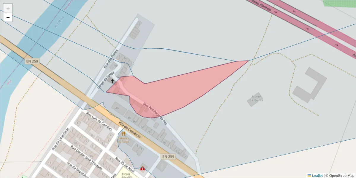 Mapa detalhado do código postal 7900-297 com limites, códigos postais vizinhos e agências dos correios