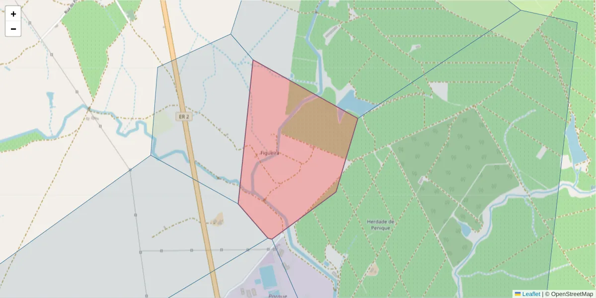 Mapa detalhado do código postal 7900-352 com limites, códigos postais vizinhos e agências dos correios
