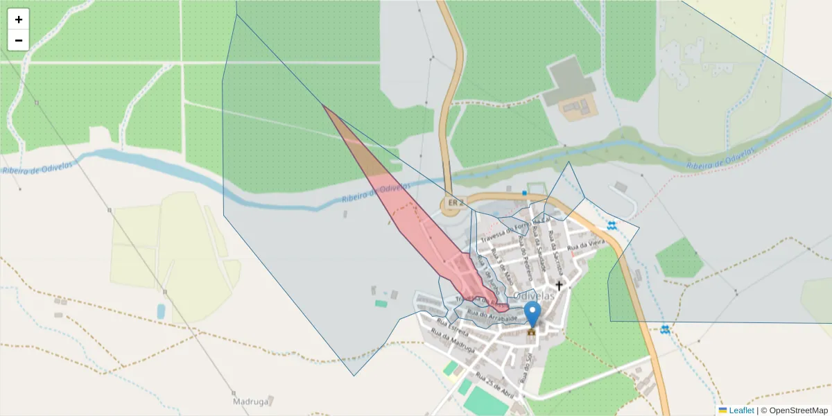 Mapa detalhado do código postal 7900-384 com limites, códigos postais vizinhos e agências dos correios