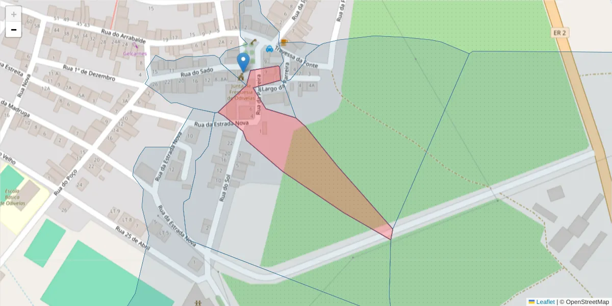 Mapa detalhado do código postal 7900-386 com limites, códigos postais vizinhos e agências dos correios