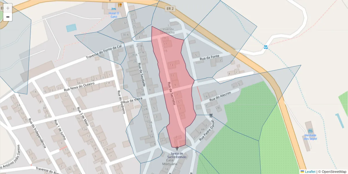 Mapa detalhado do código postal 7900-387 com limites, códigos postais vizinhos e agências dos correios