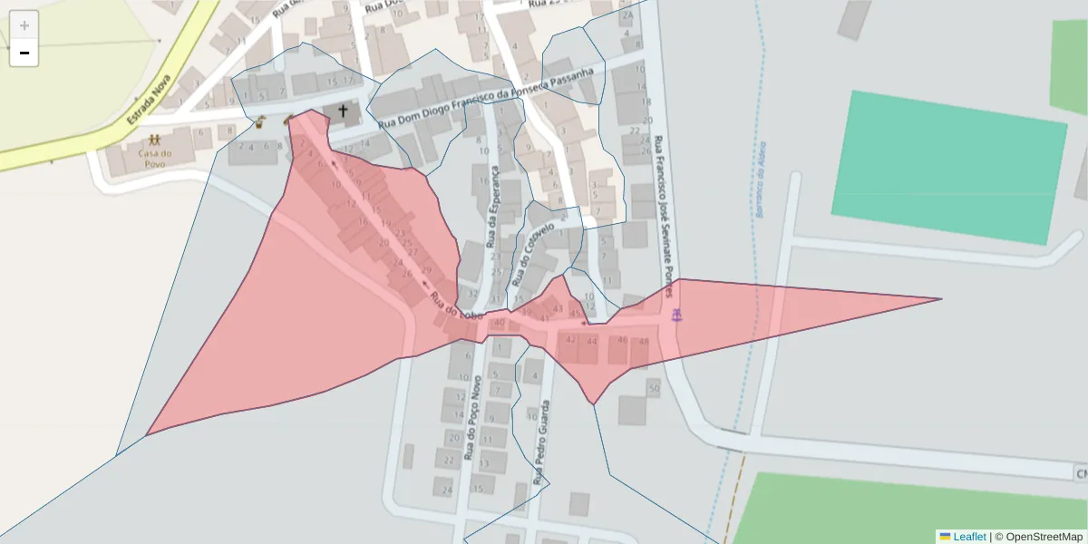 Mapa detalhado do código postal 7900-465 com limites, códigos postais vizinhos e agências dos correios