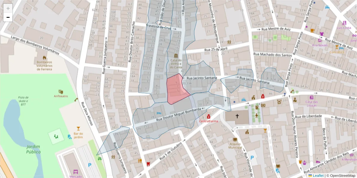 Mapa detalhado do código postal 7900-569 com limites, códigos postais vizinhos e agências dos correios