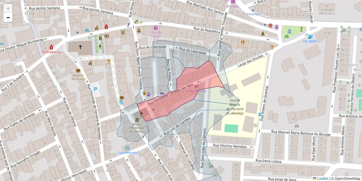 Mapa detalhado do código postal 7900-578 com limites, códigos postais vizinhos e agências dos correios
