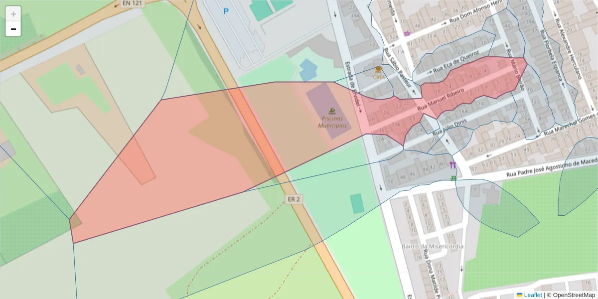 Mapa detalhado do código postal 7900-660 com limites, códigos postais vizinhos e agências dos correios