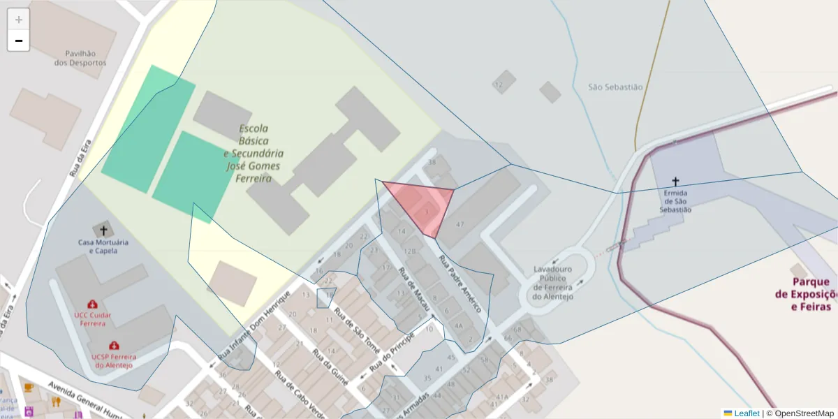Mapa detalhado do código postal 7900-686 com limites, códigos postais vizinhos e agências dos correios