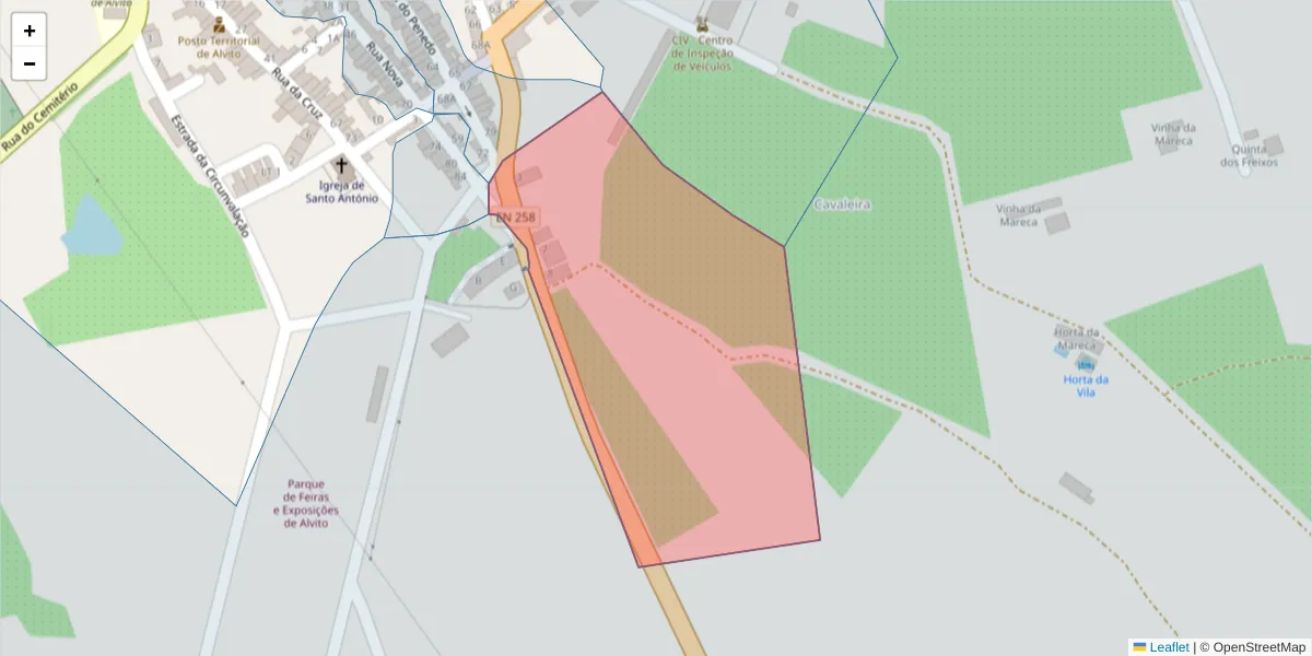 Mapa detalhado do código postal 7920-025 com limites, códigos postais vizinhos e agências dos correios