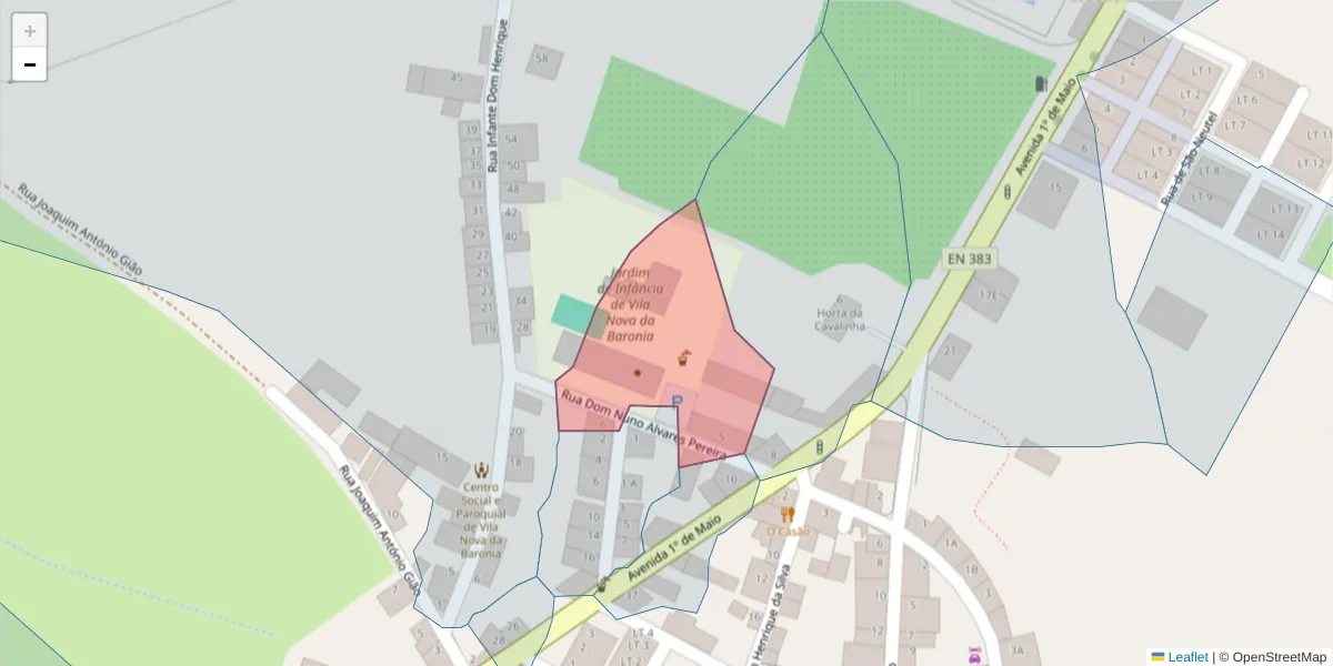 Mapa detalhado do código postal 7920-373 com limites, códigos postais vizinhos e agências dos correios