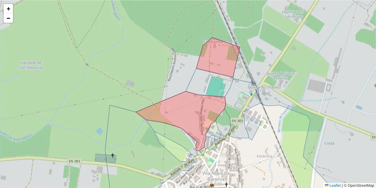 Mapa detalhado do código postal 7920-378 com limites, códigos postais vizinhos e agências dos correios