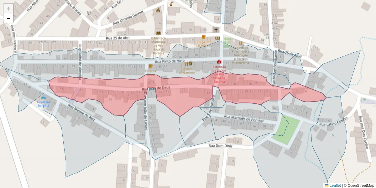 Mapa detalhado do código postal 7920-379 com limites, códigos postais vizinhos e agências dos correios