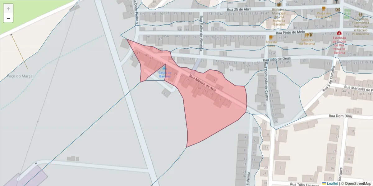 Mapa detalhado do código postal 7920-387 com limites, códigos postais vizinhos e agências dos correios
