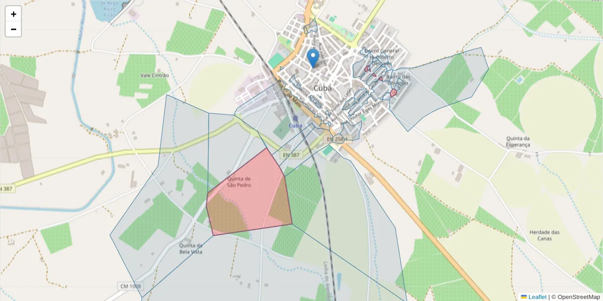 Mapa detalhado do código postal 7940-006 com limites, códigos postais vizinhos e agências dos correios