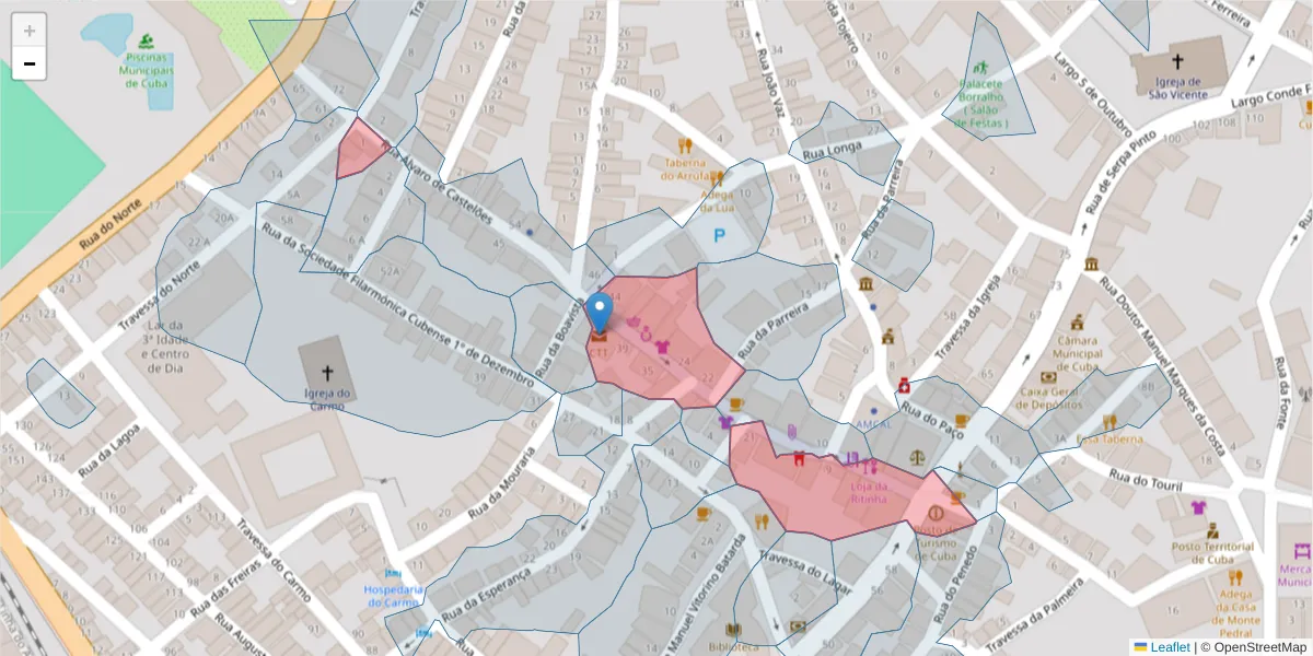 Mapa detalhado do código postal 7940-123 com limites, códigos postais vizinhos e agências dos correios
