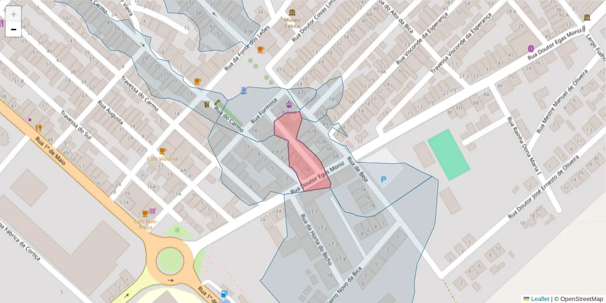 Mapa detalhado do código postal 7940-131 com limites, códigos postais vizinhos e agências dos correios