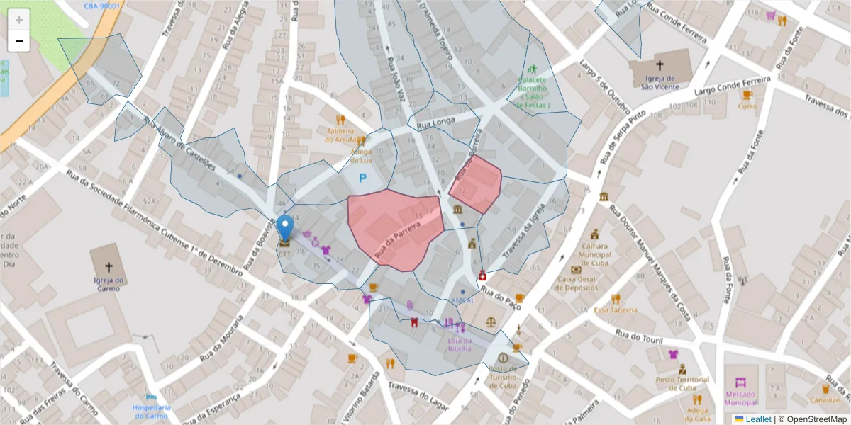 Mapa detalhado do código postal 7940-138 com limites, códigos postais vizinhos e agências dos correios