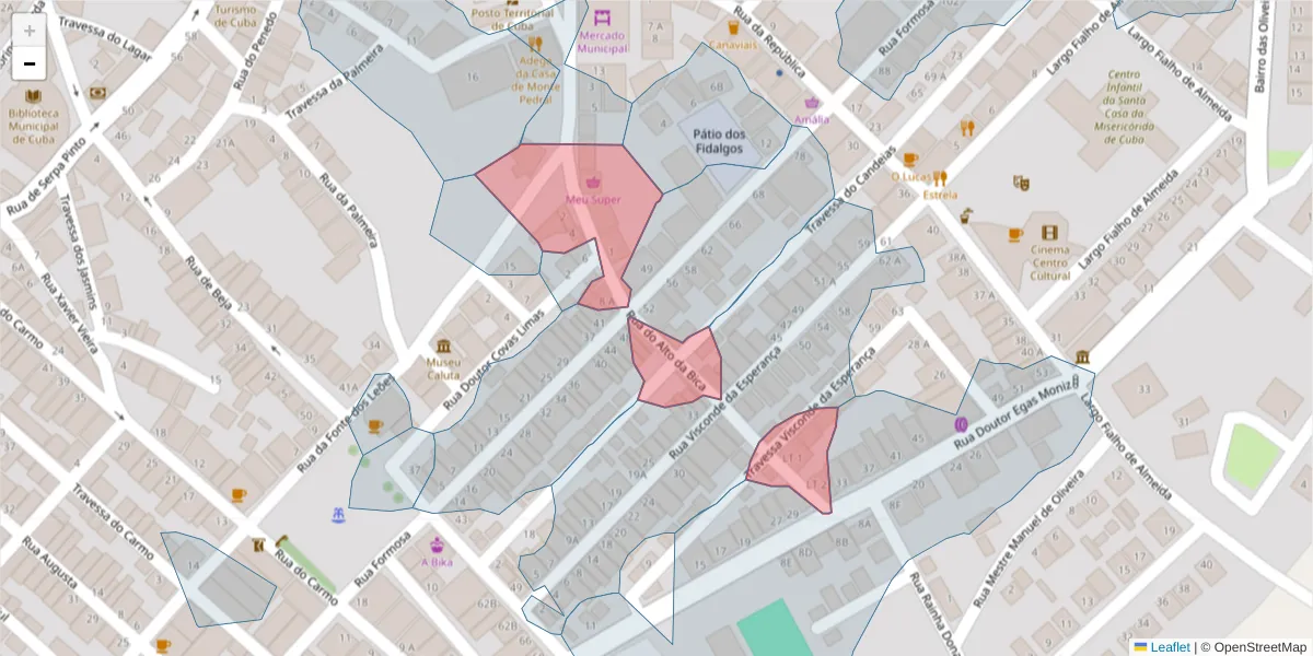Mapa detalhado do código postal 7940-143 com limites, códigos postais vizinhos e agências dos correios