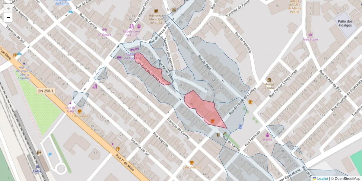 Mapa detalhado do código postal 7940-145 com limites, códigos postais vizinhos e agências dos correios