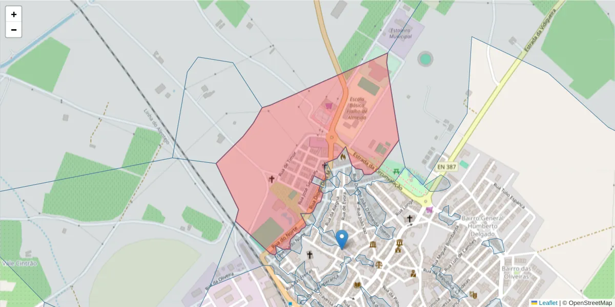 Mapa detalhado do código postal 7940-148 com limites, códigos postais vizinhos e agências dos correios