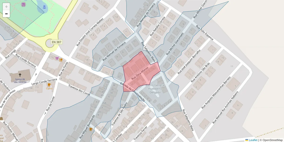 Mapa detalhado do código postal 7940-175 com limites, códigos postais vizinhos e agências dos correios