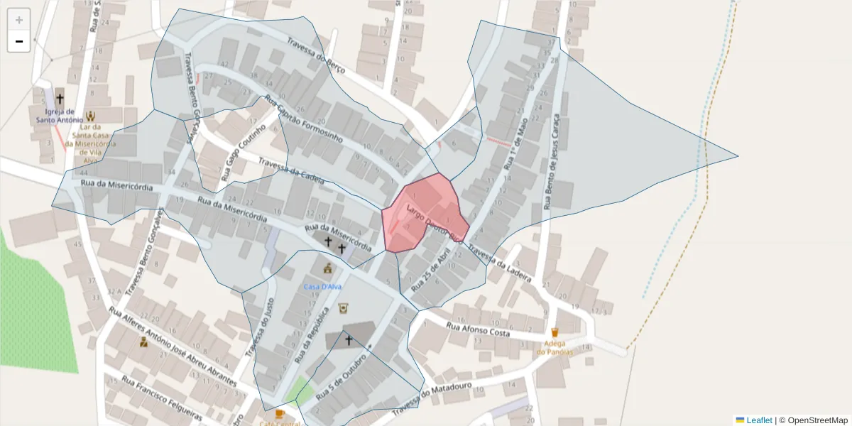 Mapa detalhado do código postal 7940-372 com limites, códigos postais vizinhos e agências dos correios