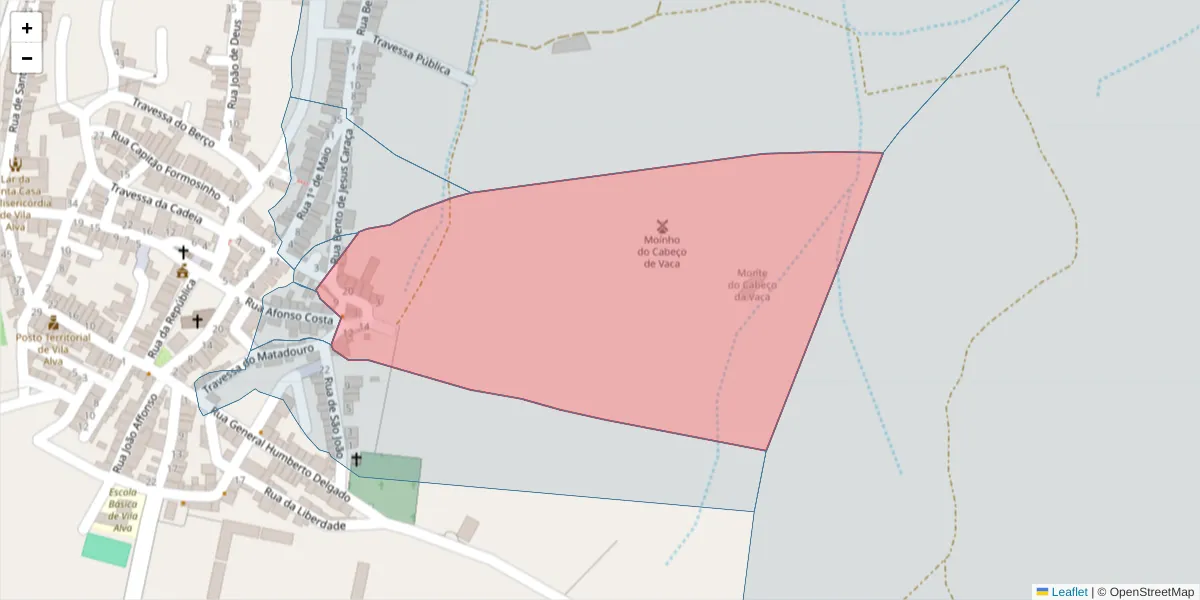Mapa detalhado do código postal 7940-373 com limites, códigos postais vizinhos e agências dos correios