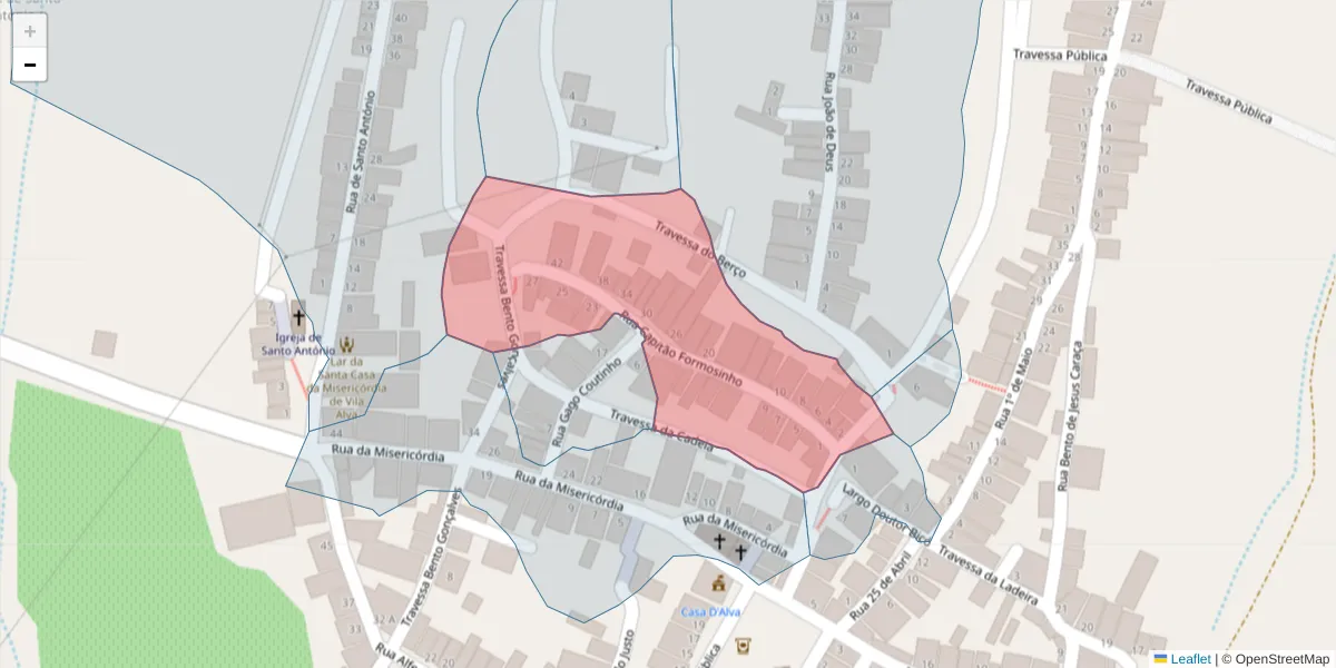Mapa detalhado do código postal 7940-380 com limites, códigos postais vizinhos e agências dos correios