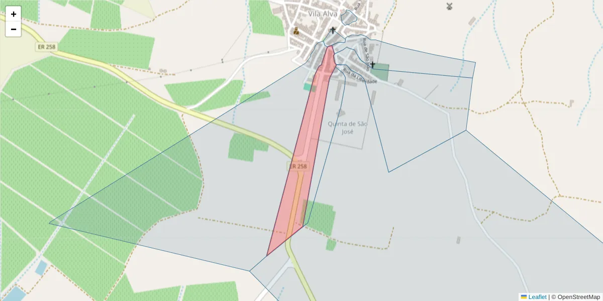 Mapa detalhado do código postal 7940-385 com limites, códigos postais vizinhos e agências dos correios