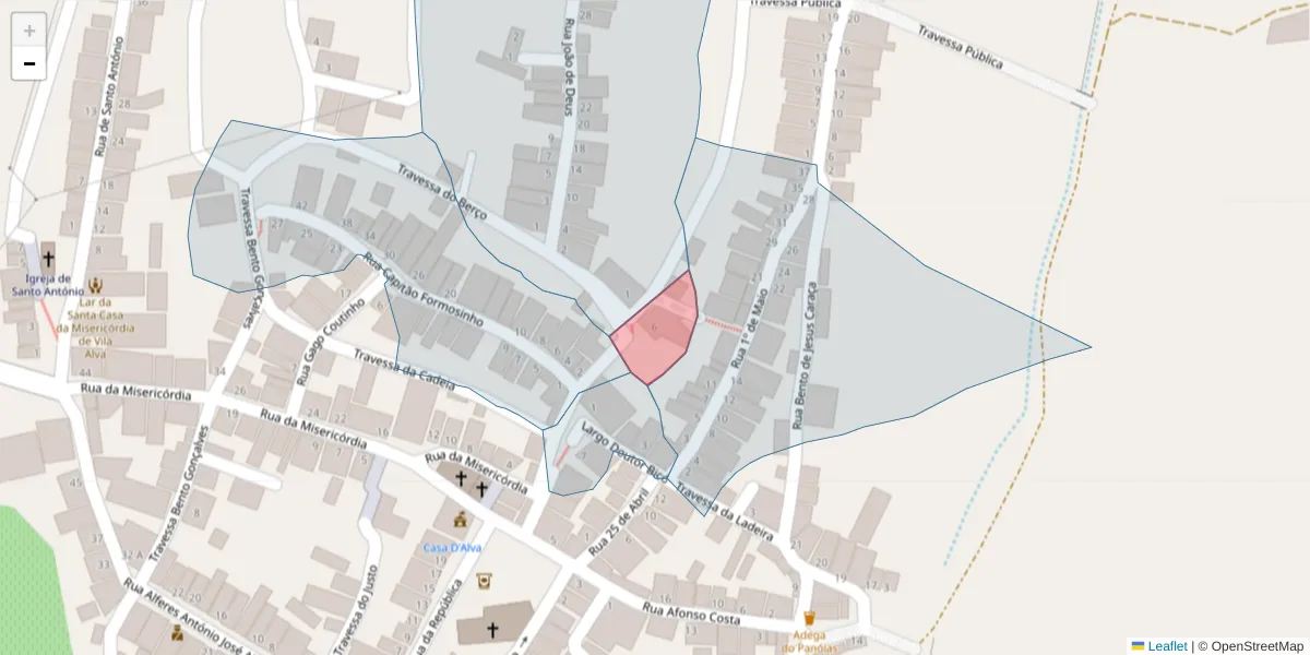 Mapa detalhado do código postal 7940-391 com limites, códigos postais vizinhos e agências dos correios