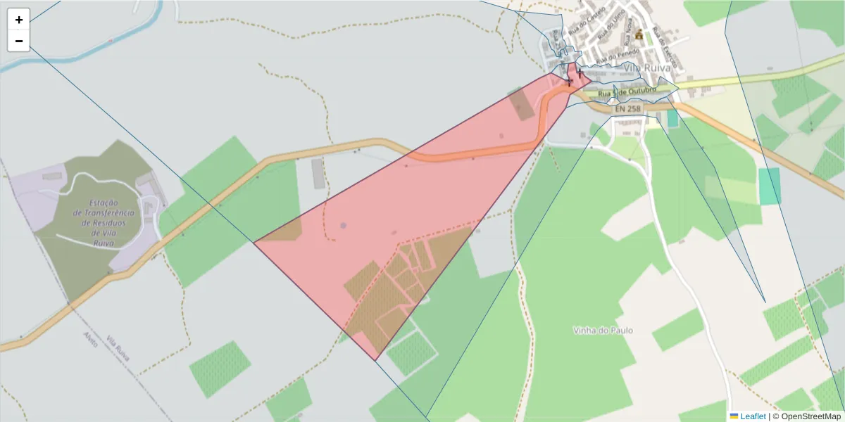 Mapa detalhado do código postal 7940-452 com limites, códigos postais vizinhos e agências dos correios