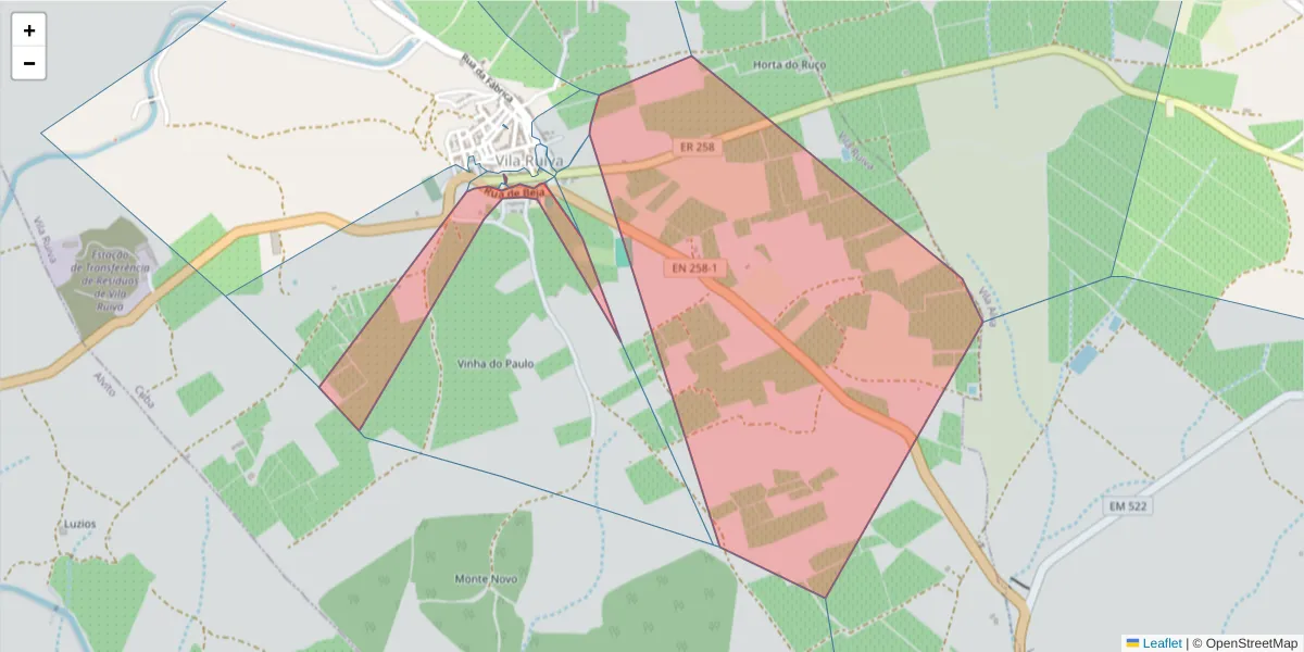 Mapa detalhado do código postal 7940-461 com limites, códigos postais vizinhos e agências dos correios