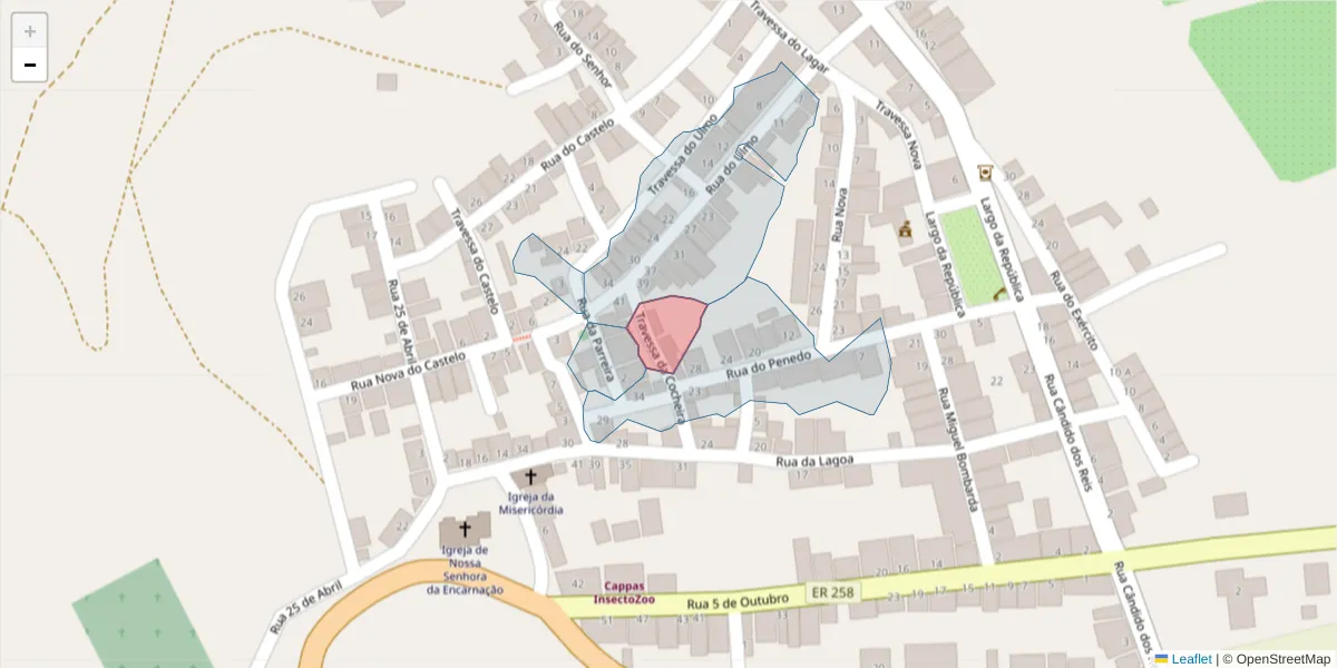 Mapa detalhado do código postal 7940-473 com limites, códigos postais vizinhos e agências dos correios