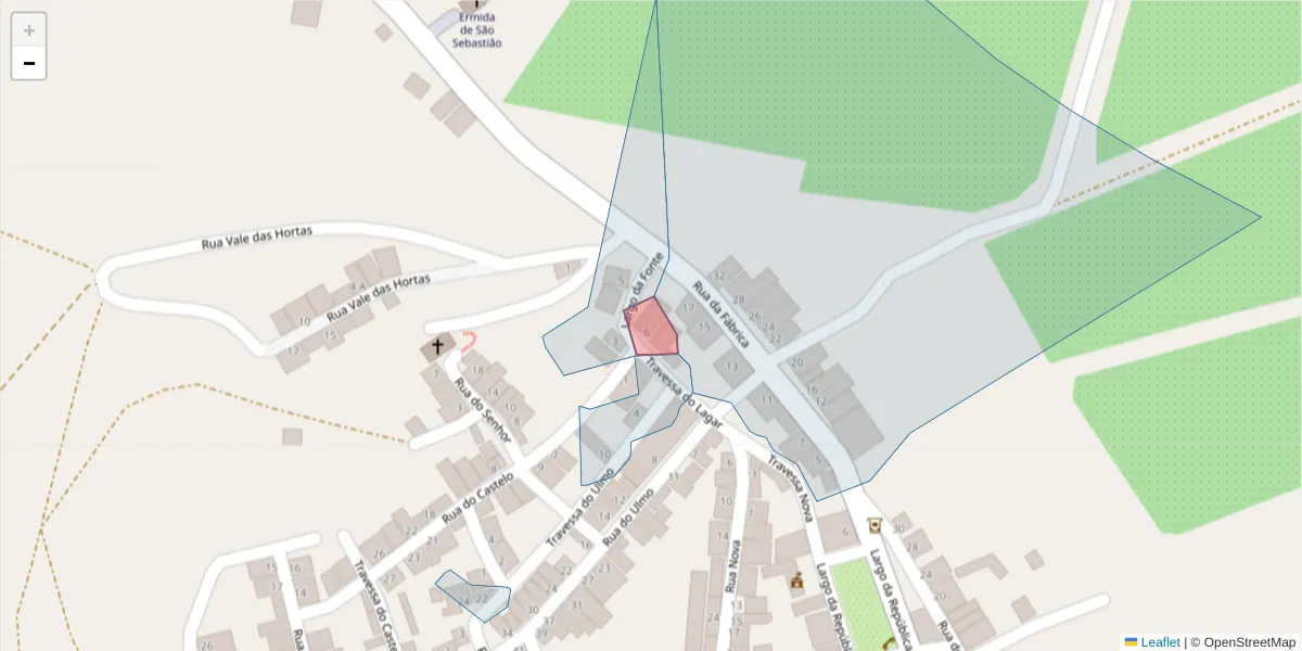 Mapa detalhado do código postal 7940-477 com limites, códigos postais vizinhos e agências dos correios