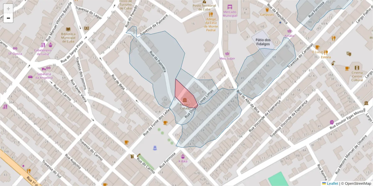 Mapa detalhado do código postal 7940 com limites, códigos postais vizinhos e agências dos correios