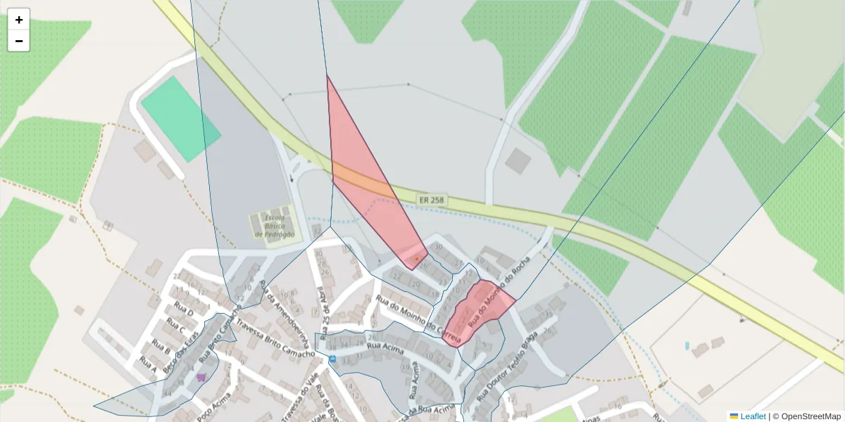 Mapa detalhado do código postal 7960-060 com limites, códigos postais vizinhos e agências dos correios