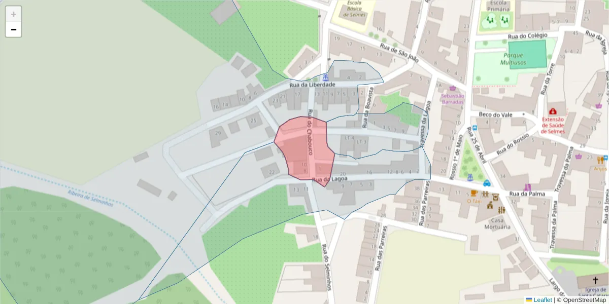 Mapa detalhado do código postal 7960-173 com limites, códigos postais vizinhos e agências dos correios